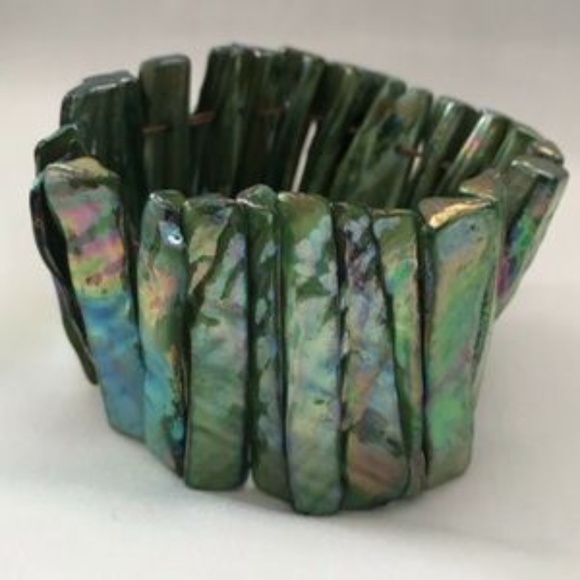 Mother of Pearl style Bracelet Shell Elasticated - Picture 5 of 6